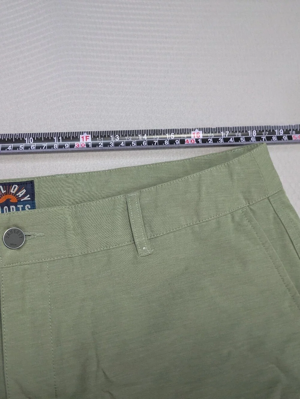 Faherty Shorts Mens 36 Green All Day Hybrid Quick Dry Stretch Drawstring MSC0013